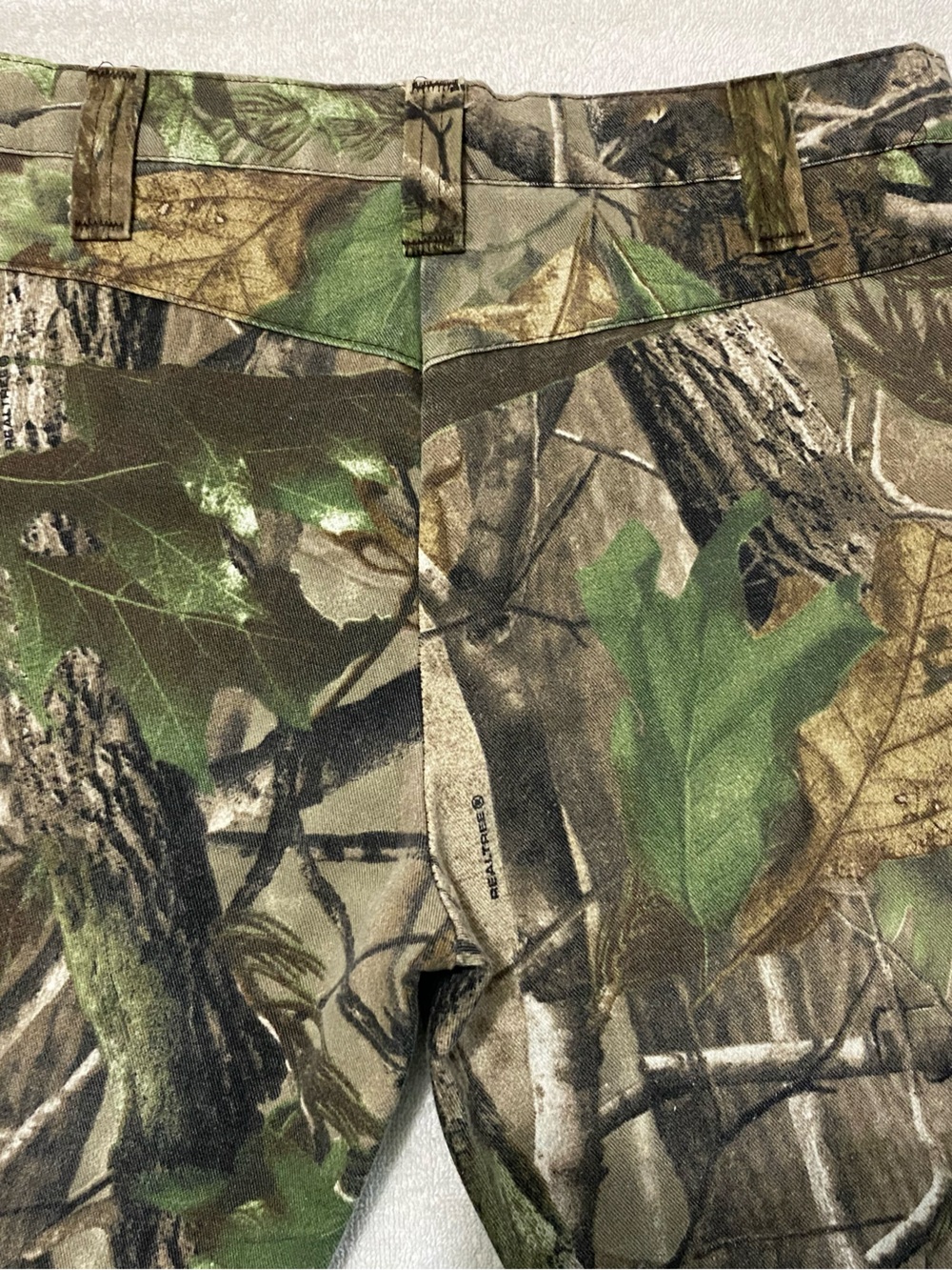 Women’s Flare Wide-Leg Camouflage Jeans - Green/Brown - Picture 3 of 4